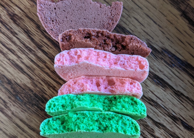 Macarons cross-section showing full rise